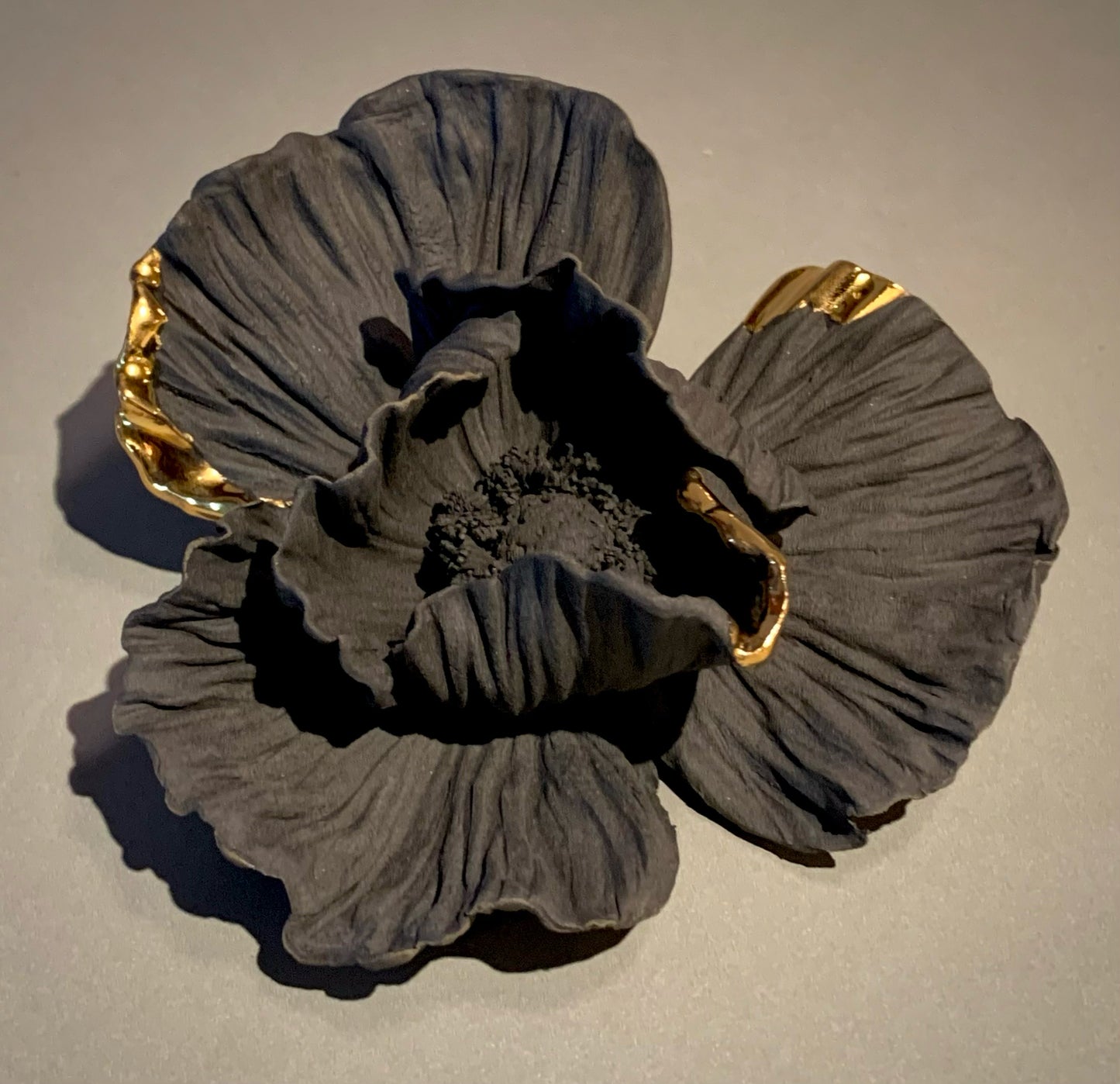 Black Porcelain Poppy Flower