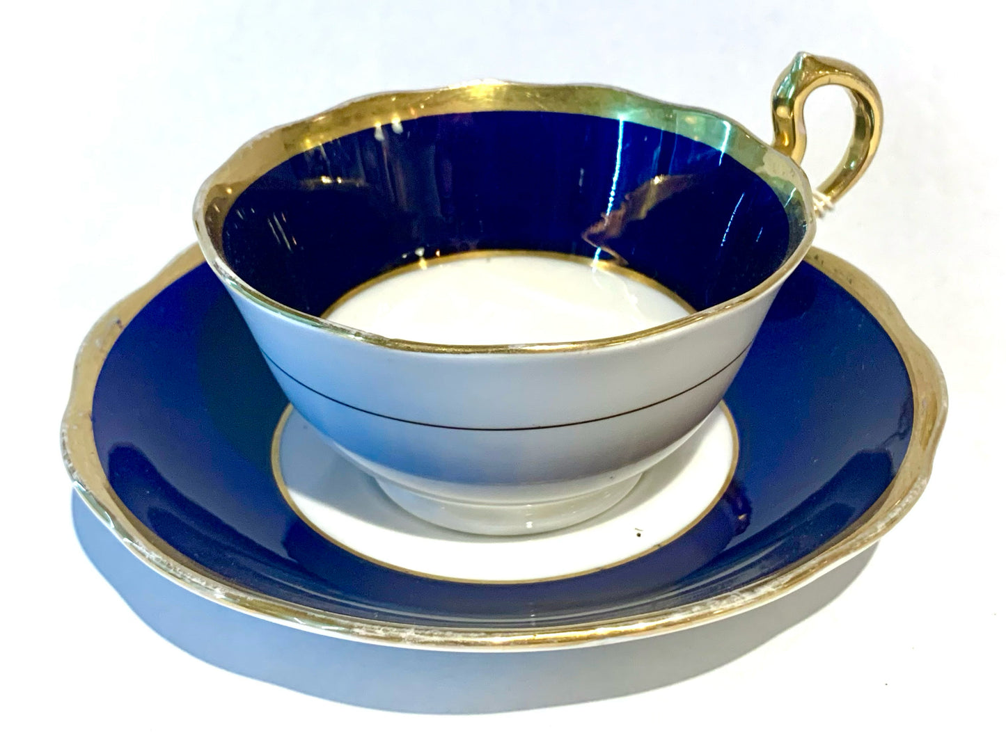 Blue with Gold Tea Cup and Saucer