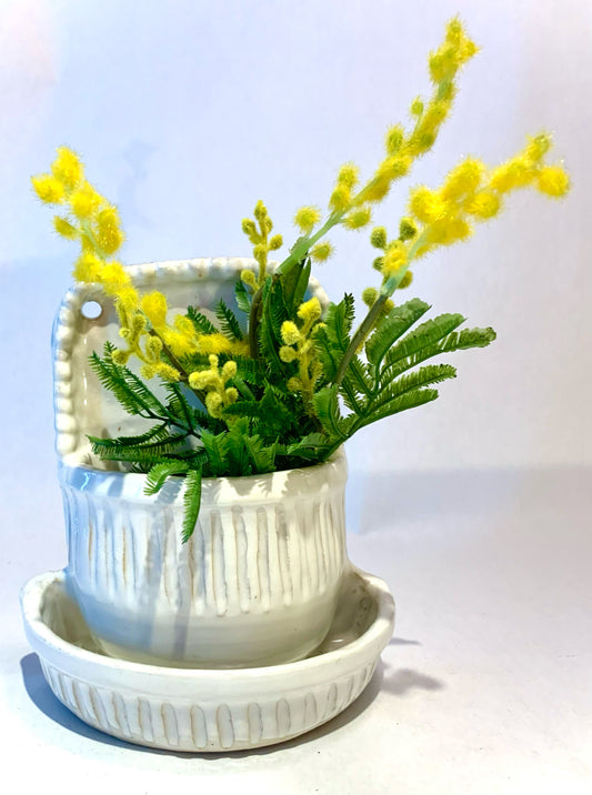 "Ceramic Wall Planter" - Wall Hanging Planter by Colleen Vanderhoef