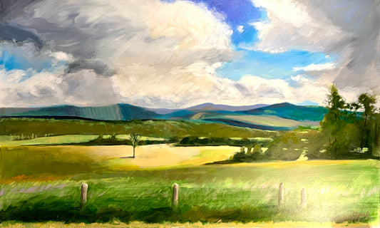 "Distant Rain" - Painting by James Kimak