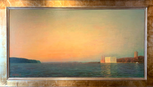"Yonkers on the Hudson" - Painting by John Bearman