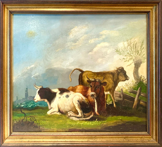 "Farm Cows" - Painting from John Reseller Gallery