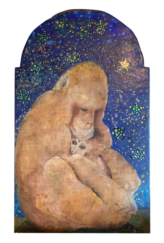 "Mother and Child" - Painting by Sylvia Roth